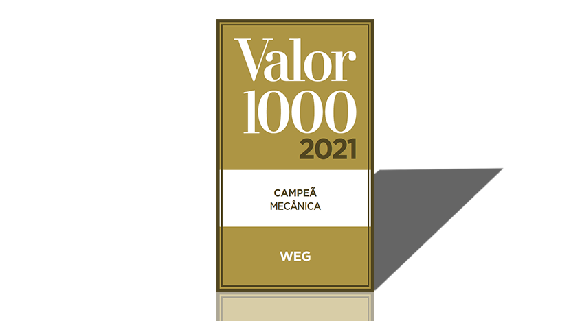 WEG is the winner of Valor 1000 award in the Mechanics sector